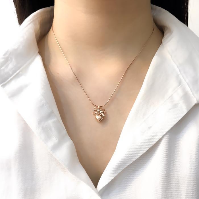 Opalhouse 925 Silver Ribbon Heart Necklace OPQUN5612 (28546225A)