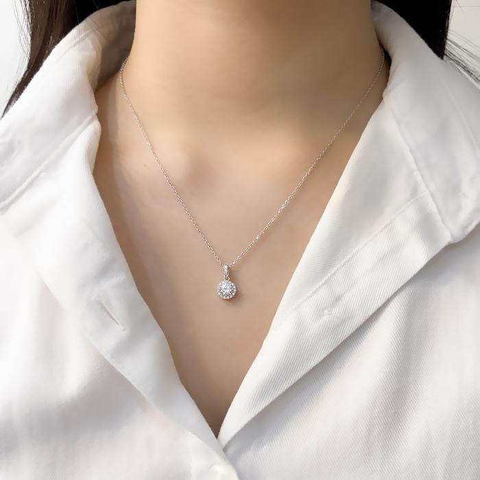 OpalHouse 925 Silver Round Cubic Necklace OPMUN11657 (28546229A)