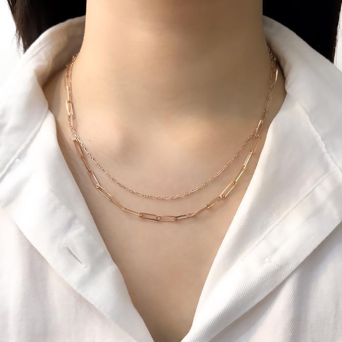 Opalhouse 925Silver clip layered chain necklace OPMUN11933 (28552439A)