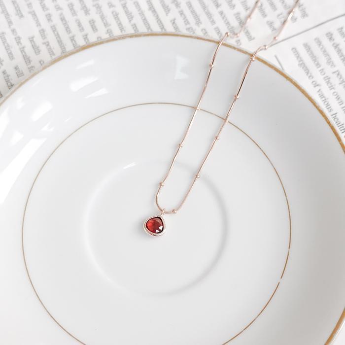OpalHouse 925Silver Garnet Waterdrop Necklace OPNBN14204 (43617656A)