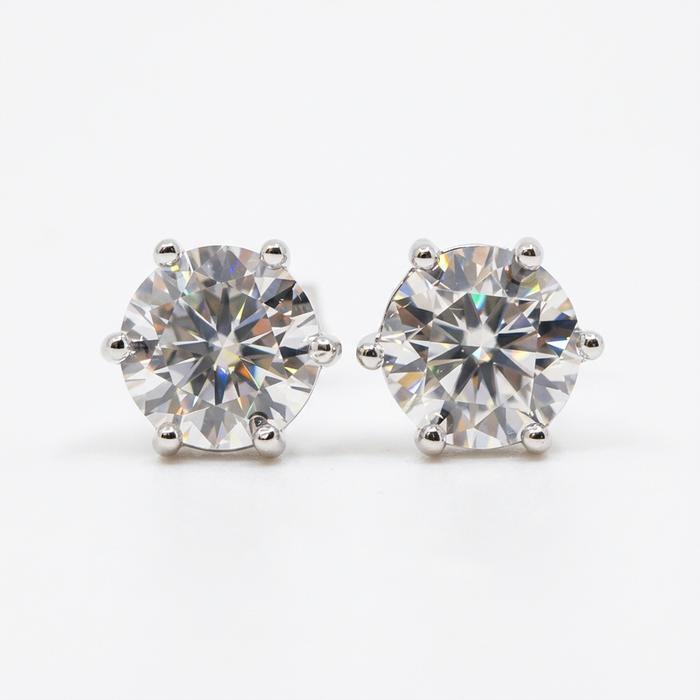 OpalHouse 925 Silver 1 Carat Moissanite Simple Earrings OPQUE5010 (48921771)