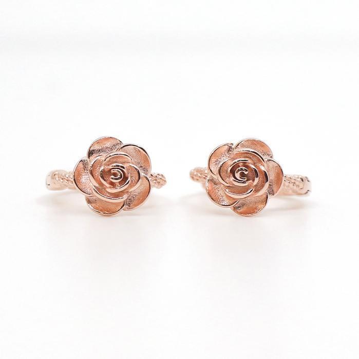 Opalhouse 925 Silver Custom Rose One-Touch Earrings OPHEE1701 (49302079)