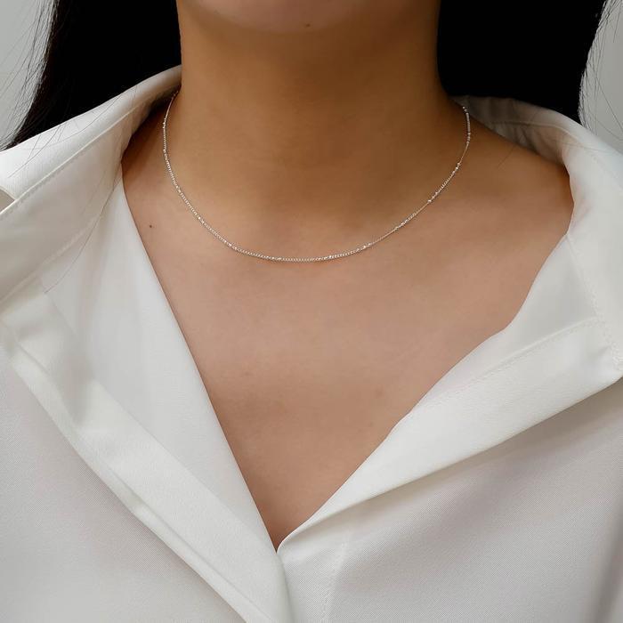 Opalhouse 925Silver Ball Chain Choker Necklace OPHEN1203 (6113494A)
