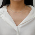 Opalhouse 925Silver clip chain checker necklace OPHEN1063 (6134773A)