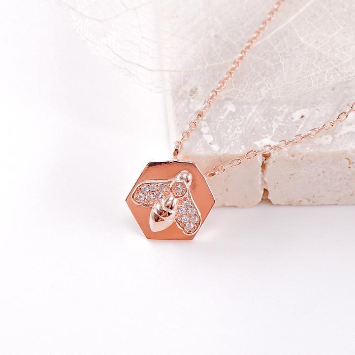 Opalhouse 925Silver Honeybee Cubic Pendant Necklace OPQUN5142 (8024408A)