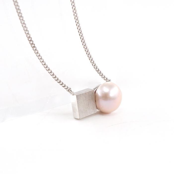 Opalhouse 925 Silver Freshwater Pearl Square Necklace OPGEN8621 (8589146A)