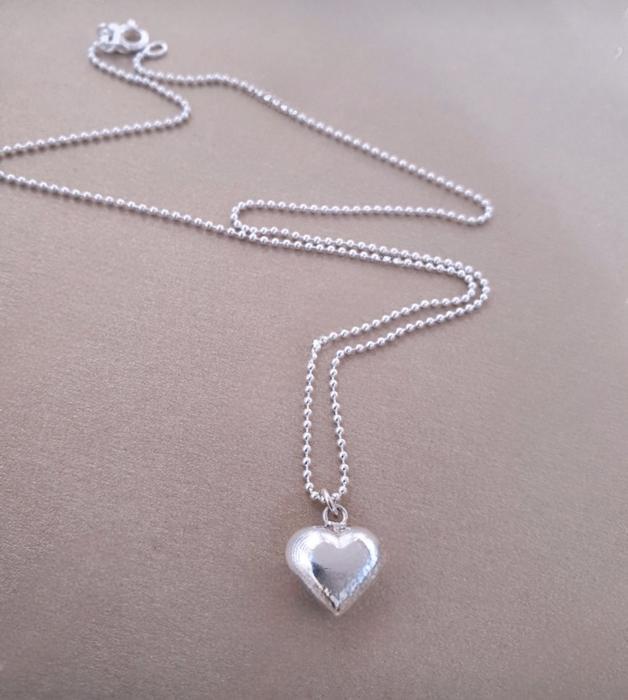 Pretty Silver 11mm Round Heart Long Choker (10754964A)