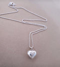 Pretty Silver 11mm Round Heart Necklace (10754967A)