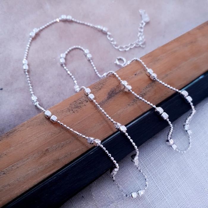 Pretty Silver Minianje Chain Necklace (10754970A)
