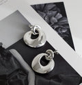 Pretty unique bold silver earrings (13988253A)