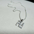 Pretty cubic pendant silver necklace (14278126A)