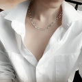 Pretty Italian chain silver necklace (15979814A)