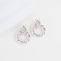 Pretty big drop hollow silver earrings (16008112A)