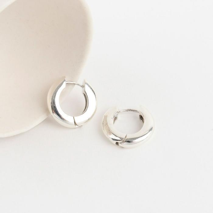 Pretty Circle One-Touch Silver Earrings (16008113A)