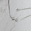 Pretty Ribbon Crystal Silver Necklace (16617145A)