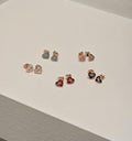 Pretty Heart Epoxy Mini Silver Earrings (28449407A)