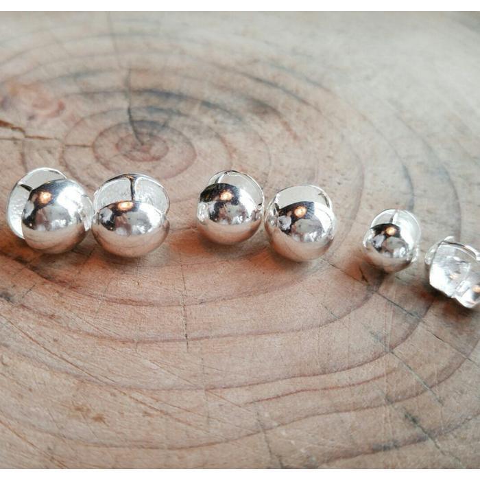 Pretty one-touch pin silver earrings 10mm (29252876A)
