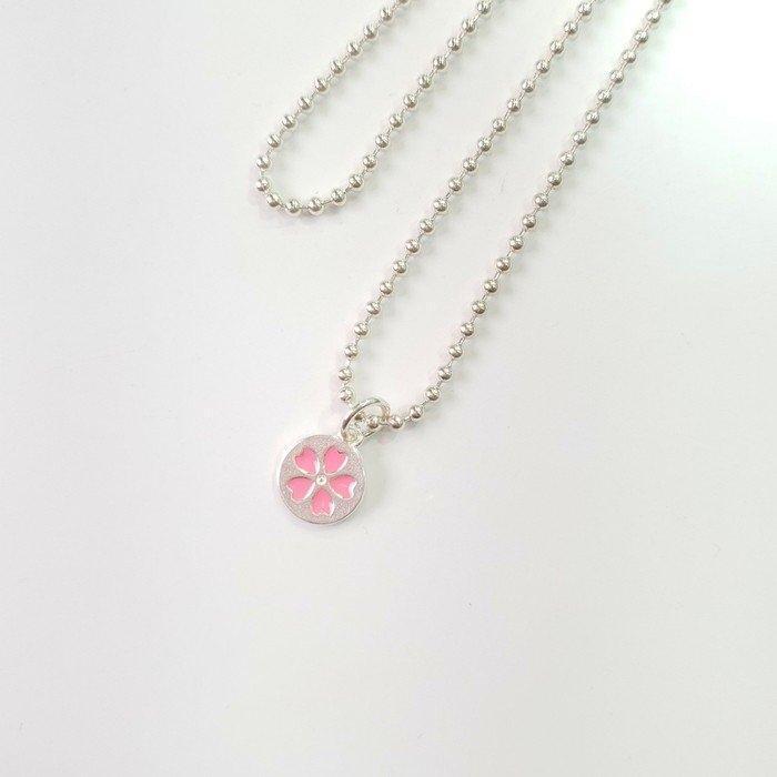 Pretty pink cherry blossom necklace (8575195A)