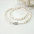 Pretty elephant freshwater pearl necklace (8893001A)