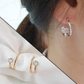 Women's Daily Look Minimalist Cubic Point Ring Earrings (49377868)