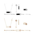 JohnSCC Necklace+Earring+Bracelet+Ring Rosary Flower Set (2085895B)