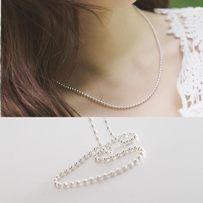 John SC (Silver) 2mm Sharon Bead Chain Necklace (41932440A)