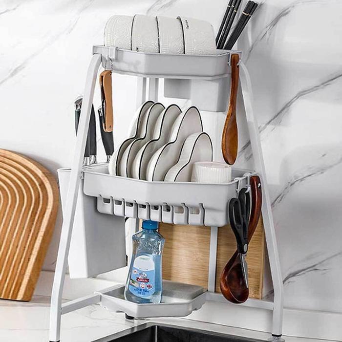 VW White Dish Drying Rack Corner Drying Rack (24619198A)