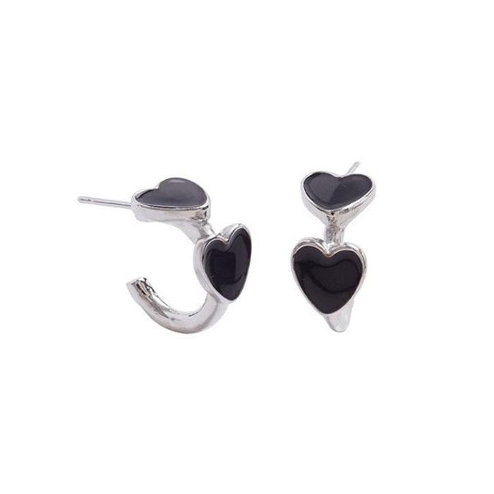 VW Y Co. Ltd. JHQRGPQY4B SE054 925 Silver Hoop Ring Student Earrings