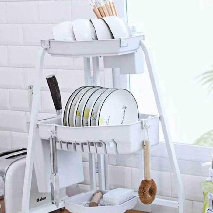 VW Stock Corporation [JHQS86ON4B] Dish Drying Rack Plate Drying Rack Corner Drying Rack 3-tier (2706