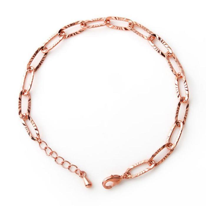 VW Stock Co., Ltd [JHQS8JMI4B] Rose Gold Chain Bling Bracelet (27070663A)