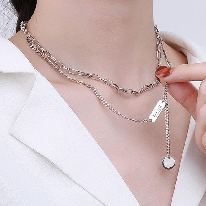 VW Stock Co., Ltd [JHQSV6U451IP]925 Drop to Chain N323 Silver Necklace (28891045A)
