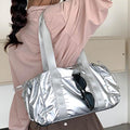 UV&Y Stock Co. [JHQSYOCK51IL] Gloss Ribbon Shoulder Bag 1P Sparkle Daily Tote (29512372A)