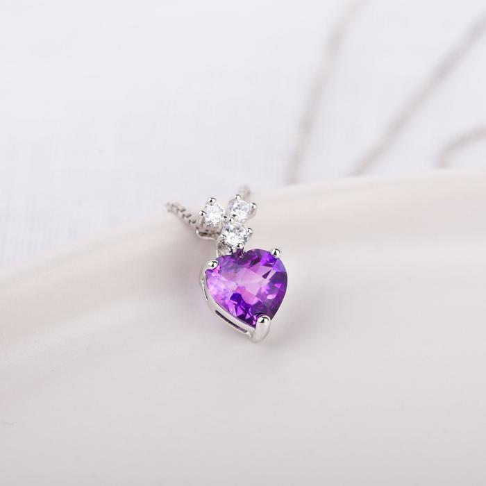 JHP4202Q51IP Silver 925 Heart CZ Necklace NS067N (29659792A)