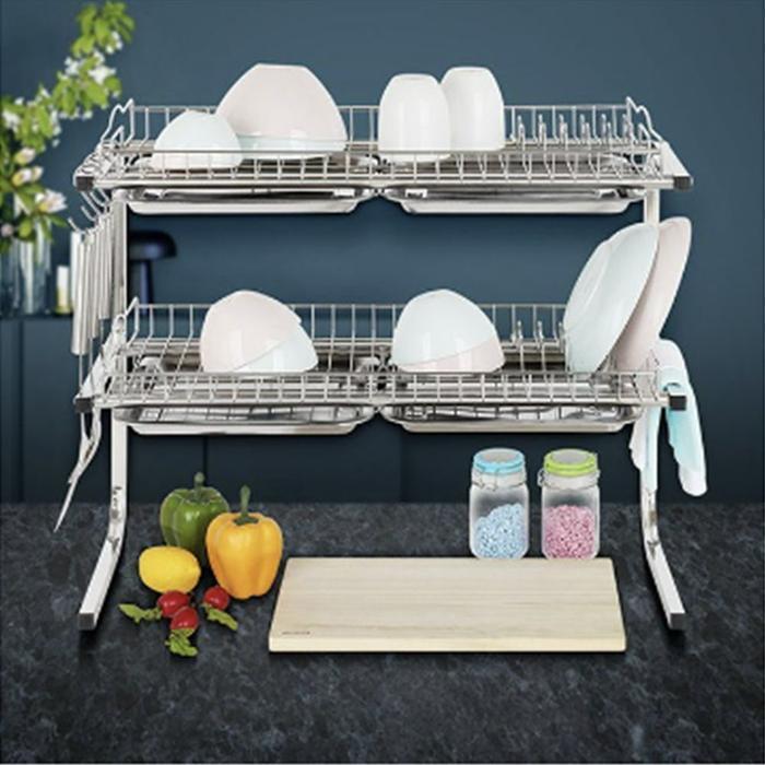 JHP384P851C5 Adjustable Length Clothes Drying Rack 2-tier Dish Drying Stand (29690150A)