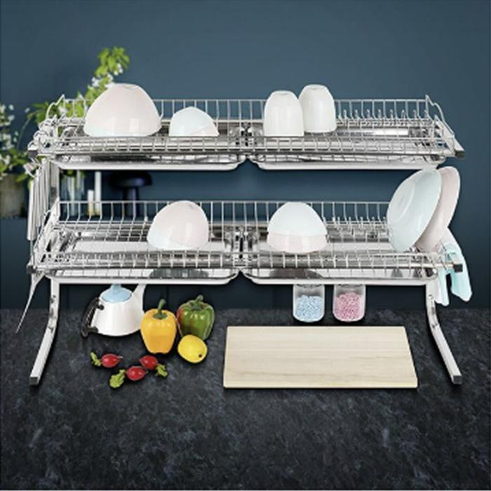 VW Stock Company JHP384PQ51C5 2-tier 80cm stainless drying rack for dishwashing