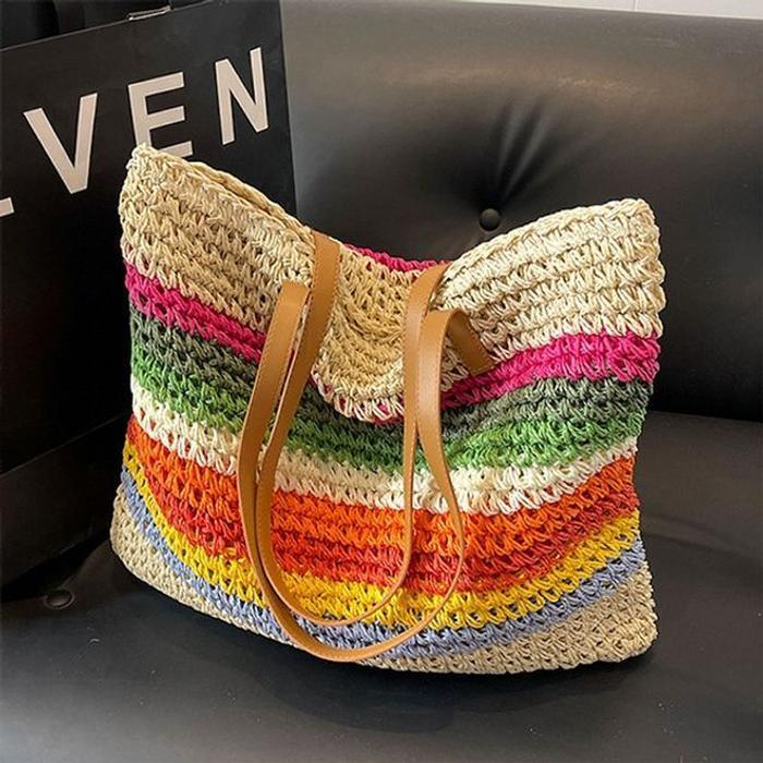 VW Stock Company JHP3SPP051IL Summer Trendy Rectangular Shoulder Bag Rattan Backpack (29692164A)
