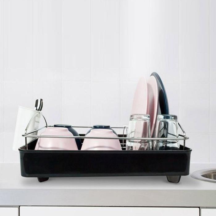 VW [JH053O1T52C5] Kitchen Organizer Dish Rack Stainless Steel Drying Stand 1 Tier (31397535A)