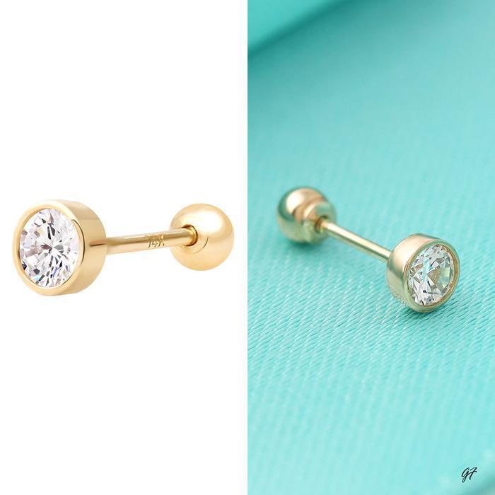 Miniature 14K Gold Cubic Round Piercing (10830413A)