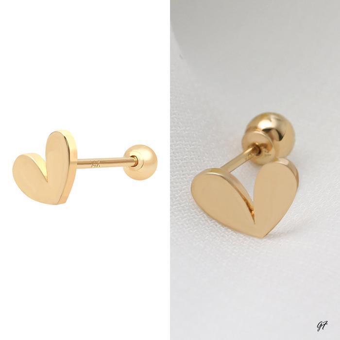 Miniature 14K Gold Flat Heart Gold Piercing 10830415A