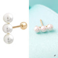 Miniature 14K Gold Pearl Bar Piercing (10830418A)