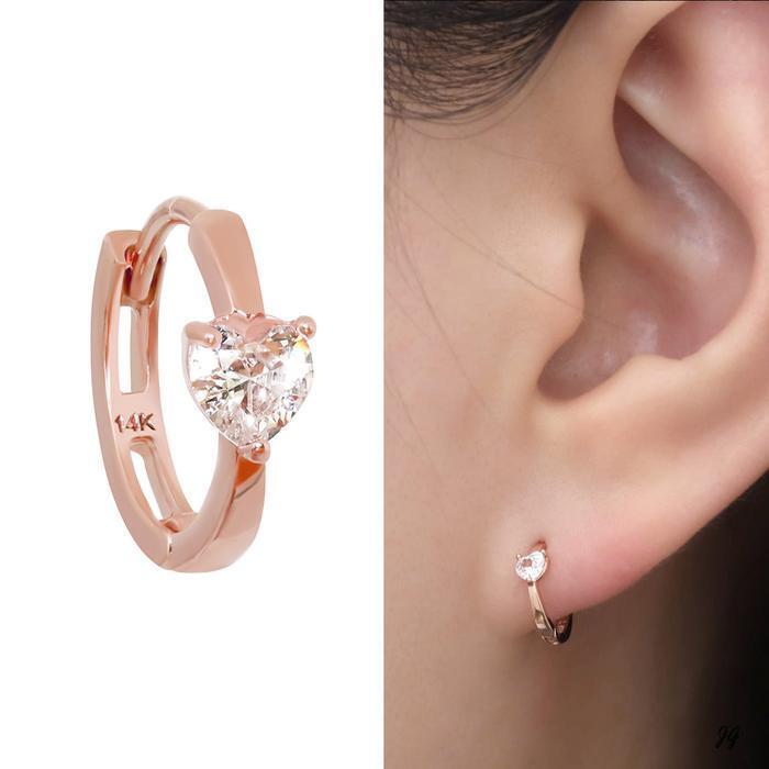 Mini Art 14K Cubic Heart Ring Rose Gold Gold Piercing (10932429A)