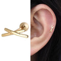 Miniature 14K Cross Stick Gold Gold Piercing 10932449A