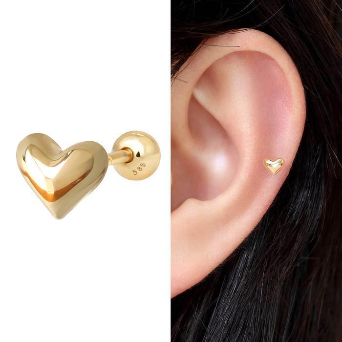 Miniature 14K Volume Chubby Heart Gold Gold Piercing 10932463A