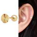 Miniature 14K Cutting Round Shape Gold Gold Piercing (10932553A)