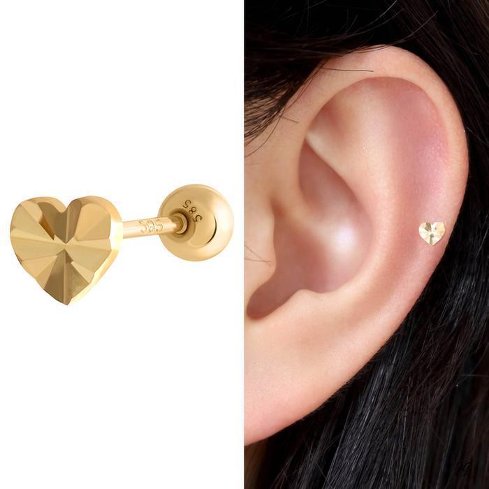 Miniature 14K Cutting Heart Daily Gold Gold Piercing (10932558A)