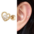 Miniaut 14K Pearl Petit Heart Gold Gold Piercing (10932577A)