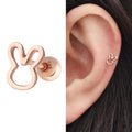 Miniature 14K Rabbit Line Rose Gold Gold Piercing (17601581A)
