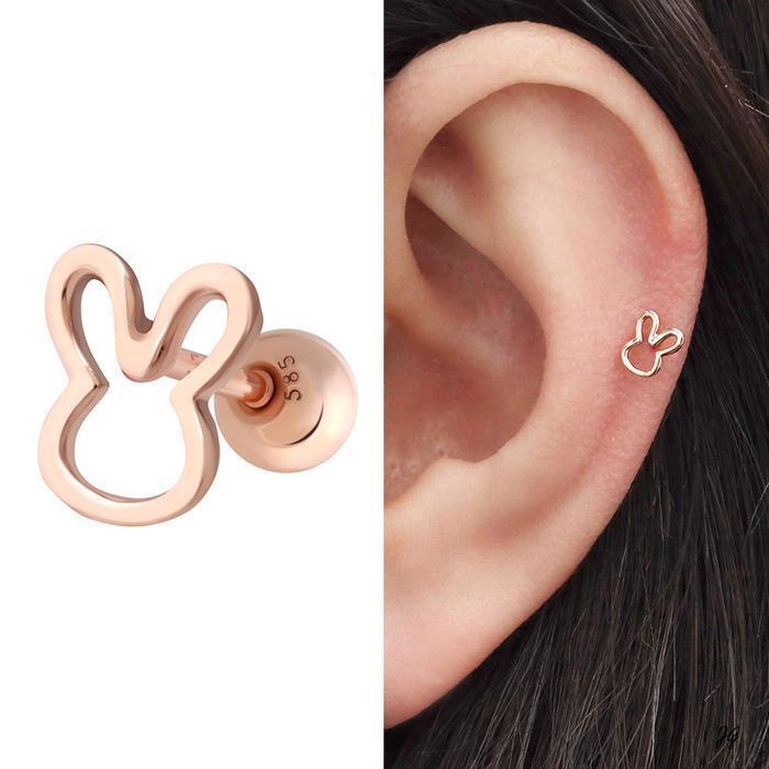 Miniature 14K Rabbit Line Rose Gold Gold Piercing (17601581A)