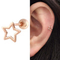 Miniature 14K Star Line Rose Gold Piercing (17601582A)