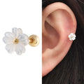 Miniature 14K Mother-of-Pearl Floral Flower Gold Gold Piercing (17601589A)